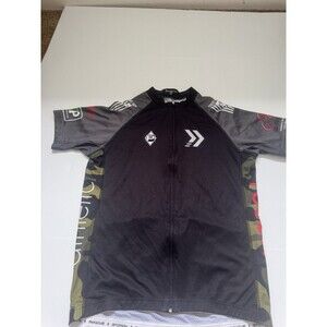 Panache Athletic Recon Cycling Jersey Men’s Large Black Camo Full Zip Bike Shirt